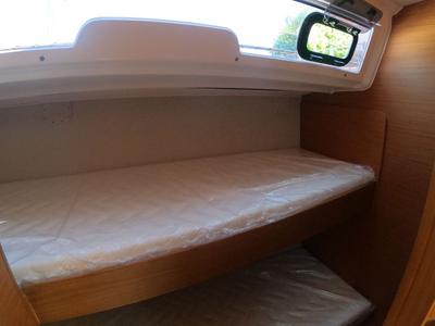 Cabin on Akira, a Dufour 430 GL sailboat at Tonnarella, Italy