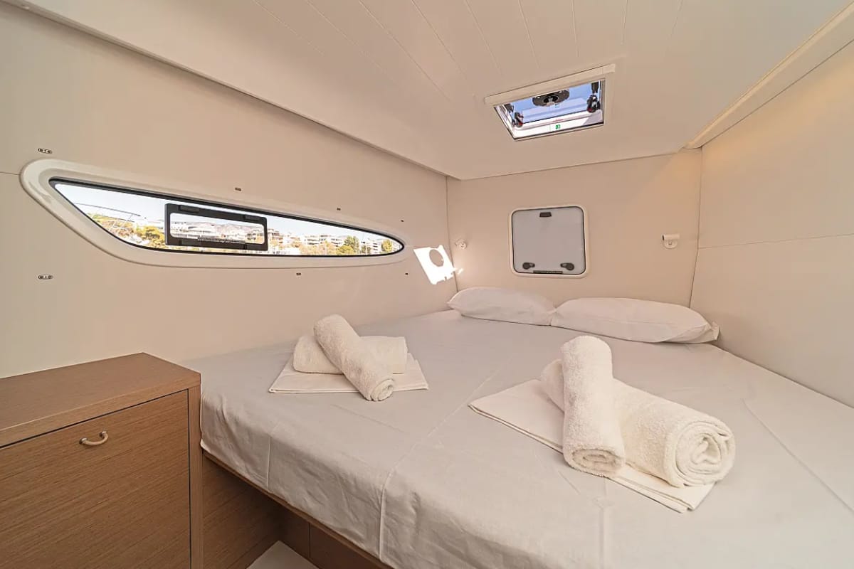 Cabin on Tiramisu, a Excess 14 catamaran at Municipal Unit of Lefkada, Greece