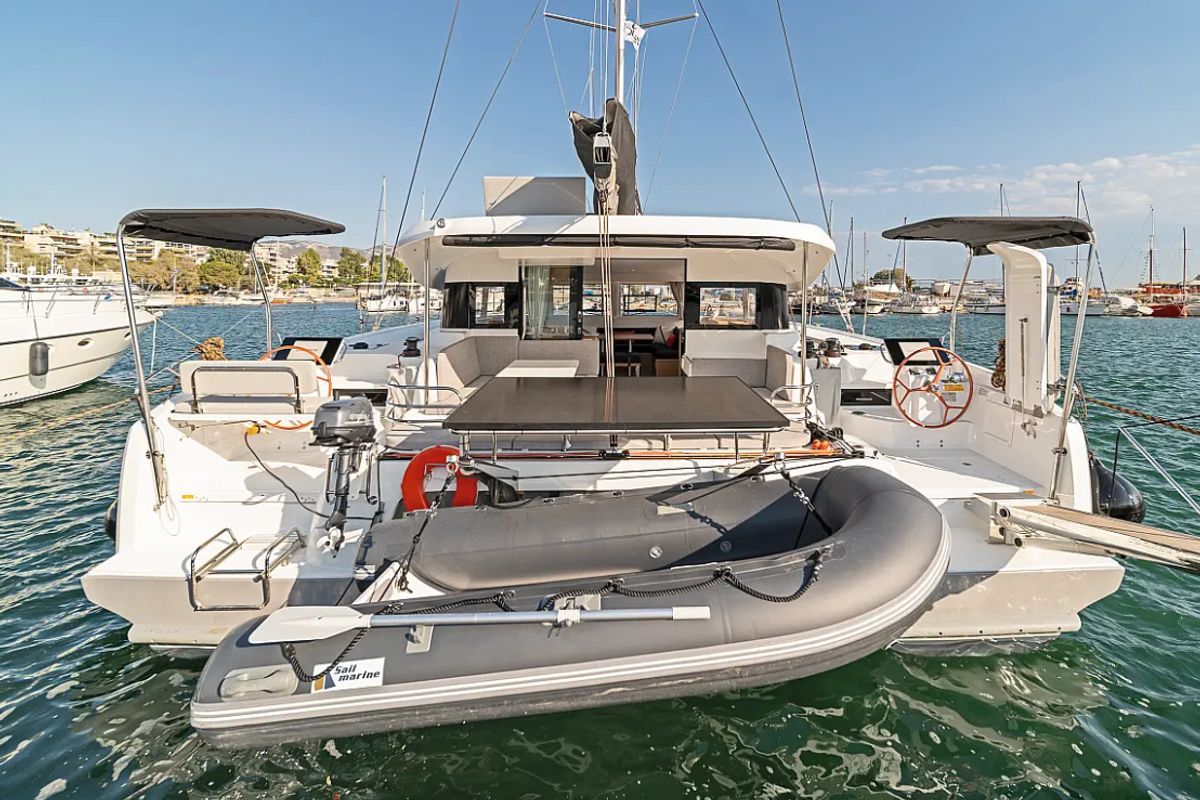 Exterior view of Tiramisu, a Excess 14 catamaran at Municipal Unit of Lefkada, Greece