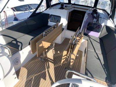 Deck of Lena, a Elan Impression 45.1 sailboat at Grad Pula, Croatia