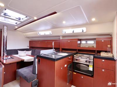 Galley of Talia, a Hanse Yachts Hanse 415 sailboat at Puntone di Scarlino, Italy