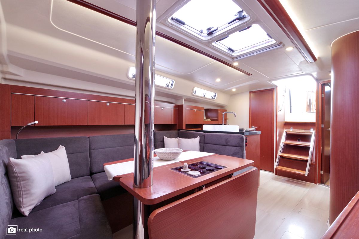 Salon of Talia, a Hanse Yachts Hanse 415 sailboat at Puntone di Scarlino, Italy