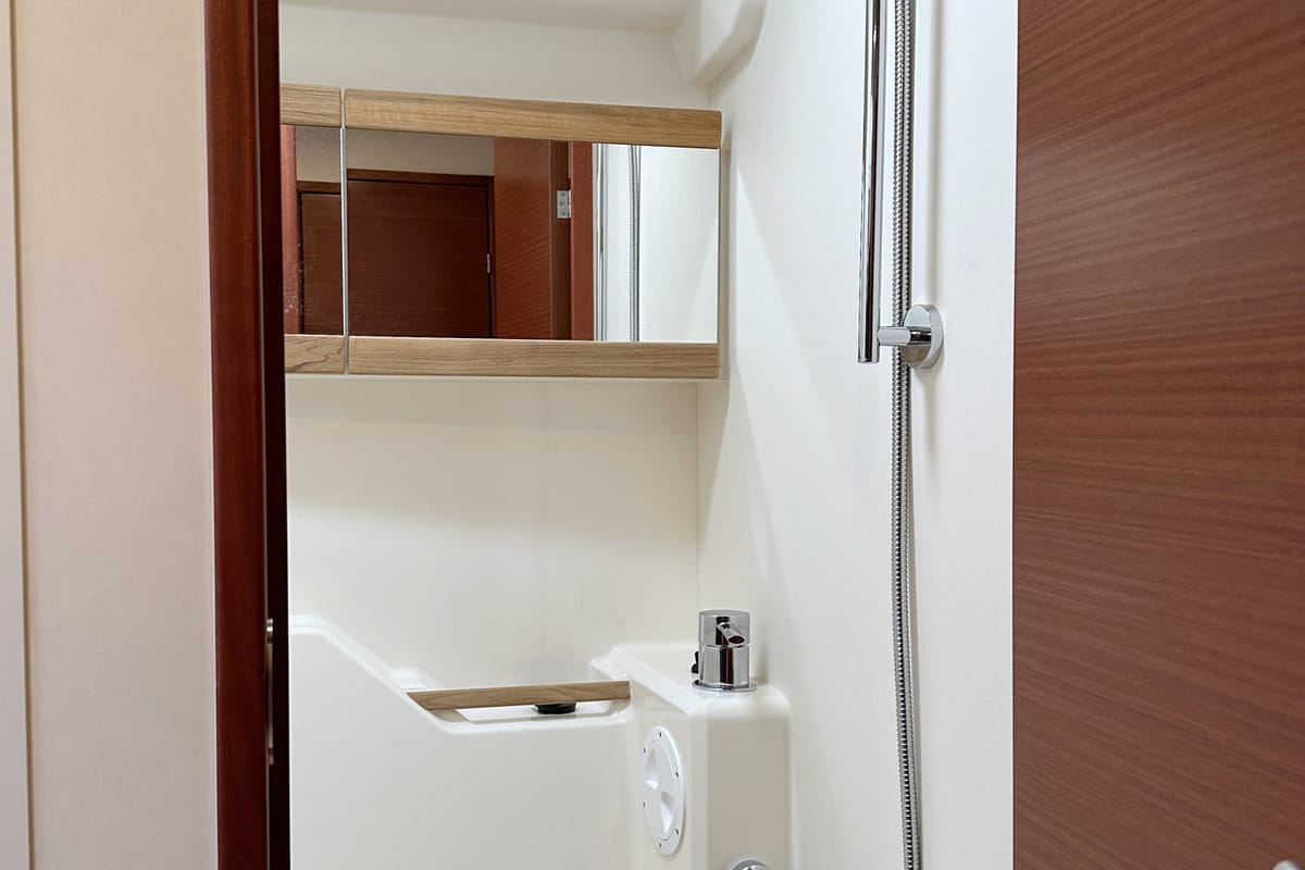 Head on Namaka Elua, a Hanse Yachts Hanse 458 sailboat at Palma de Mallorca, Spain