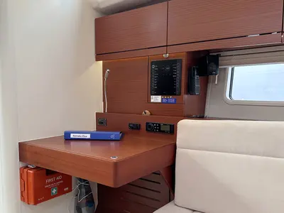 Salon of Namaka Elua, a Hanse Yachts Hanse 458 sailboat at Palma de Mallorca, Spain
