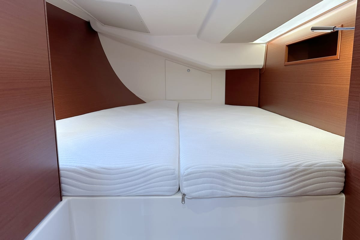 Cabin on Namaka Elua, a Hanse Yachts Hanse 458 sailboat at Palma de Mallorca, Spain