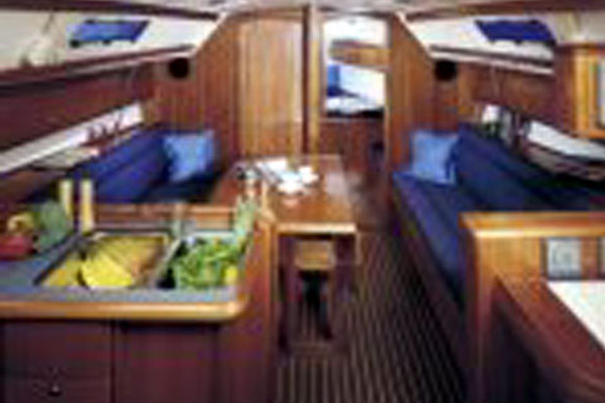 Salon of Irene, a Bavaria 36 Cruiser sailboat at Municipal Unit of Palairos, Greece