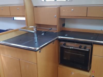 Galley of Irene, a Bavaria 36 Cruiser sailboat at Municipal Unit of Palairos, Greece