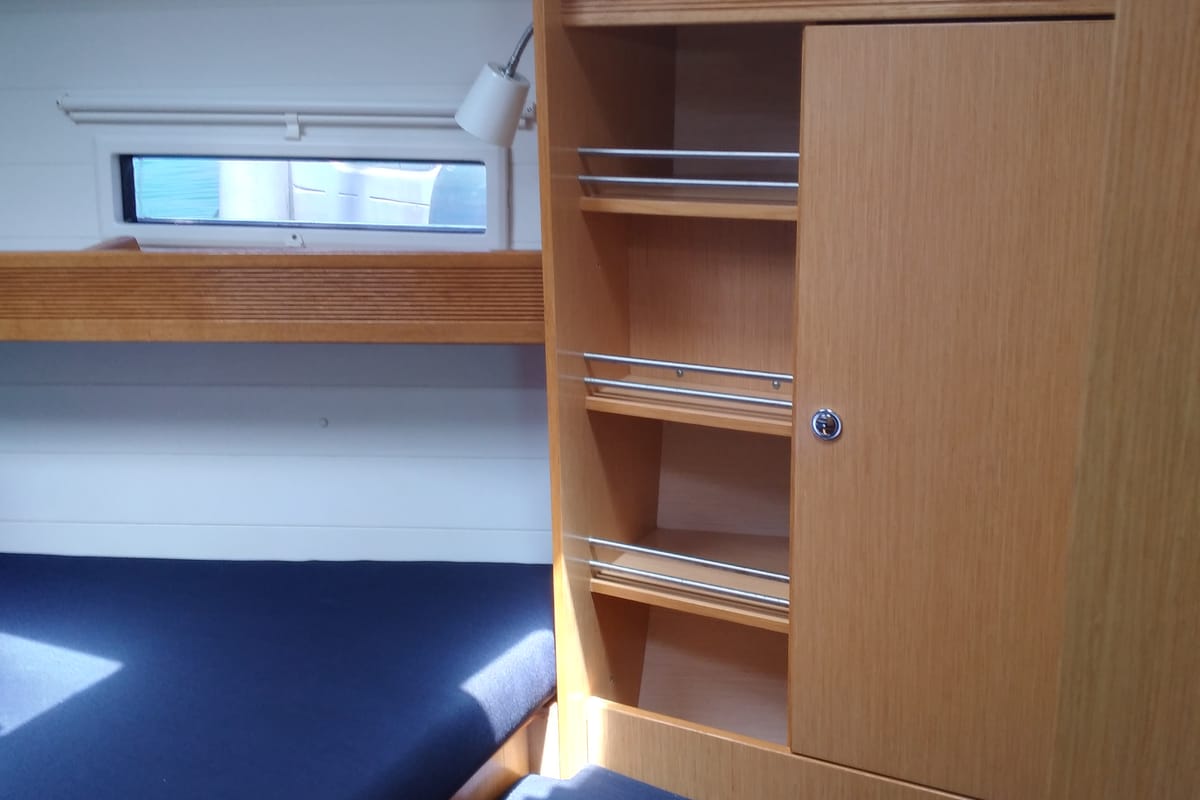 Cabin on Irene, a Bavaria 36 Cruiser sailboat at Municipal Unit of Palairos, Greece