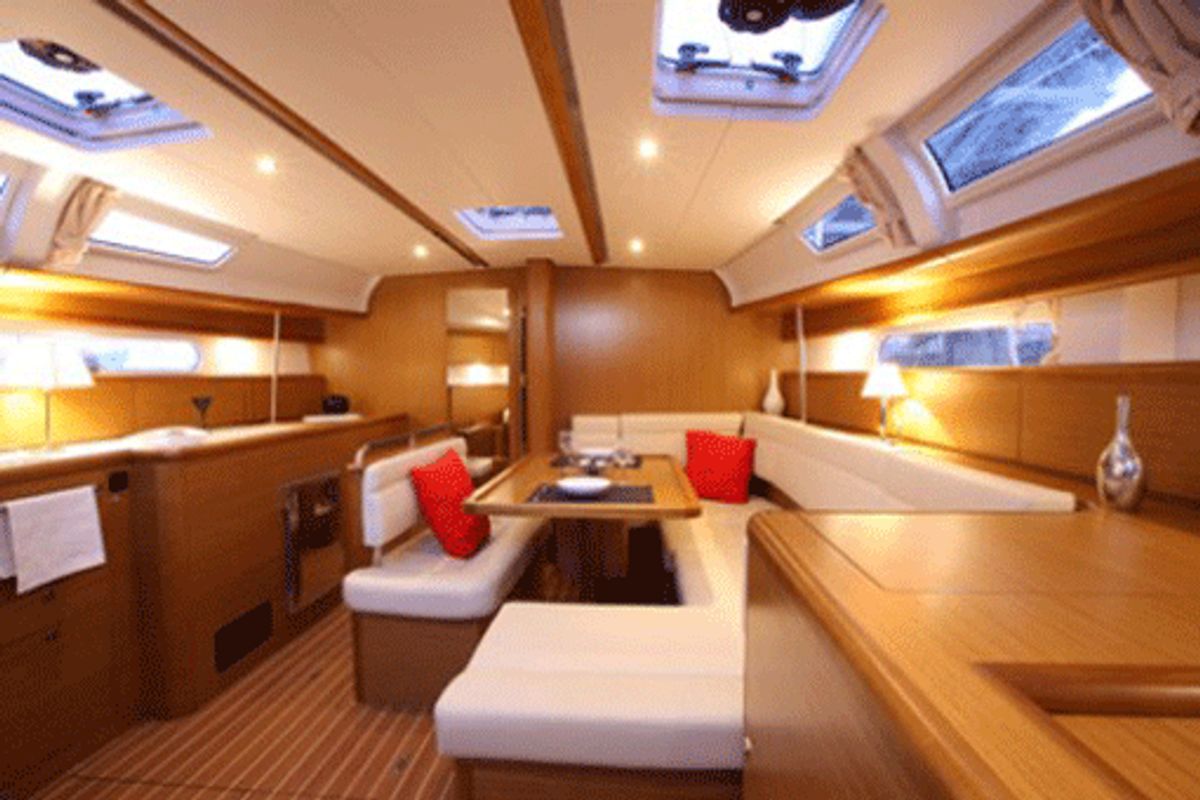 Salon of Istra, a Jeanneau Sun Odyssey 44i sailboat at Pirovac, Croatia