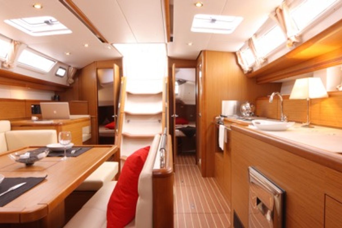 Salon of Istra, a Jeanneau Sun Odyssey 44i sailboat at Pirovac, Croatia