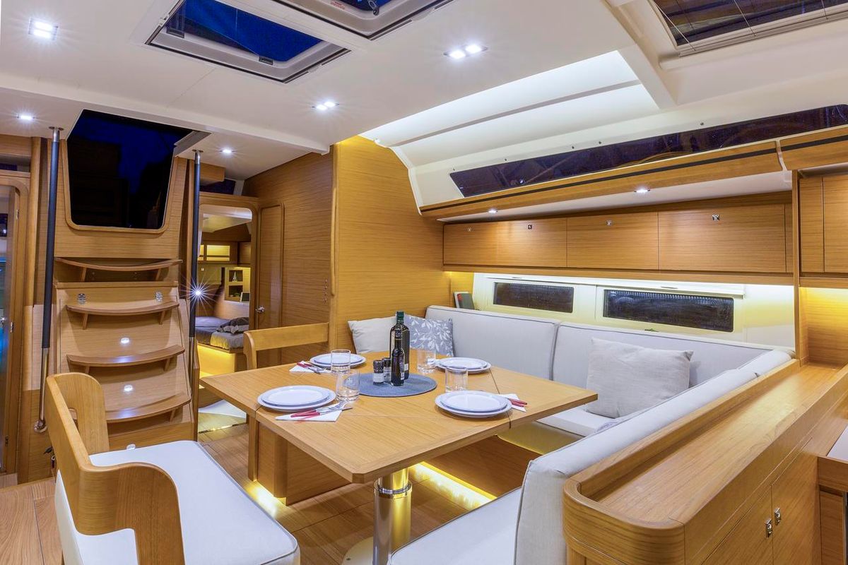 Salon of Eurus, a Dufour 520 GL sailboat at Primošten, Croatia