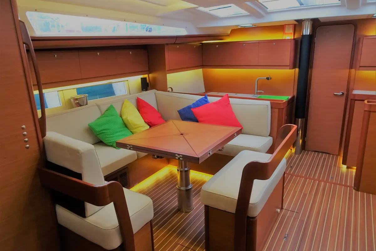 Cabin on Eurus, a Dufour 520 GL sailboat at Primošten, Croatia