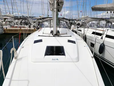 Deck of Natali, a Hanse Yachts Hanse 415 sailboat at Grad Biograd na Moru, Croatia