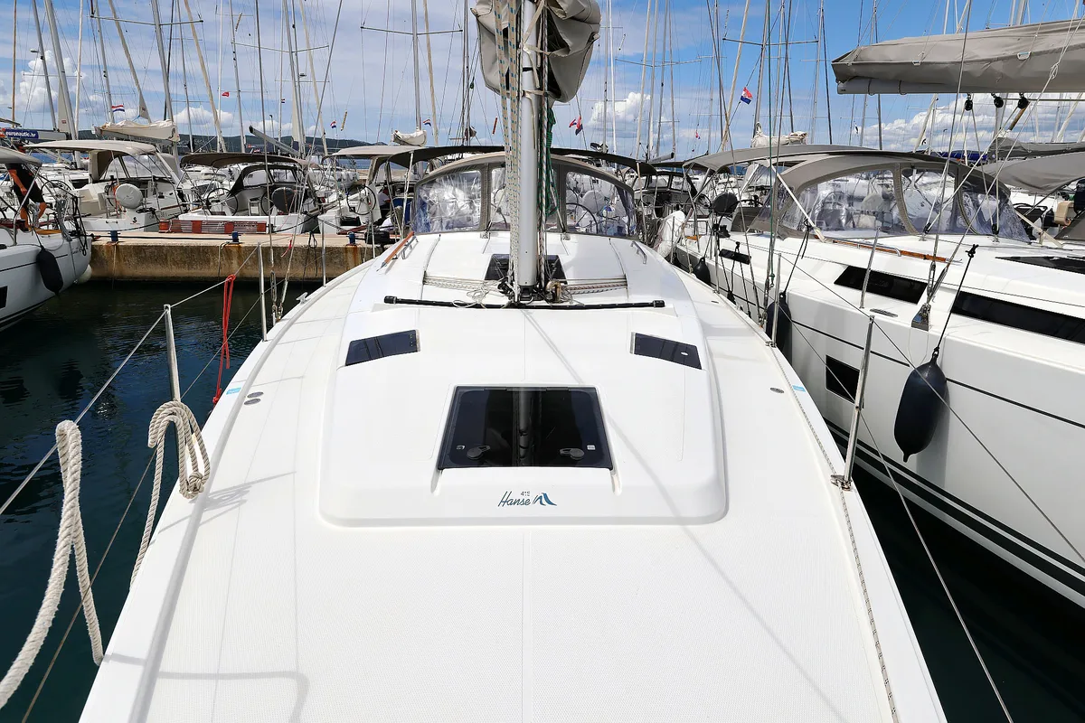 Deck of Natali, a Hanse Yachts Hanse 415 sailboat at Grad Biograd na Moru, Croatia