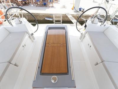 Cockpit of Avalon, a Beneteau Oceanis 45 sailboat at Port de Pollença, Spain