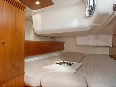 Cabin on Frine, a Jeanneau Sun Odyssey 43  sailboat at Naousa, Greece