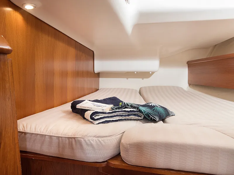 Cabin on Frine, a Jeanneau Sun Odyssey 43 sailboat at Naousa, Greece
