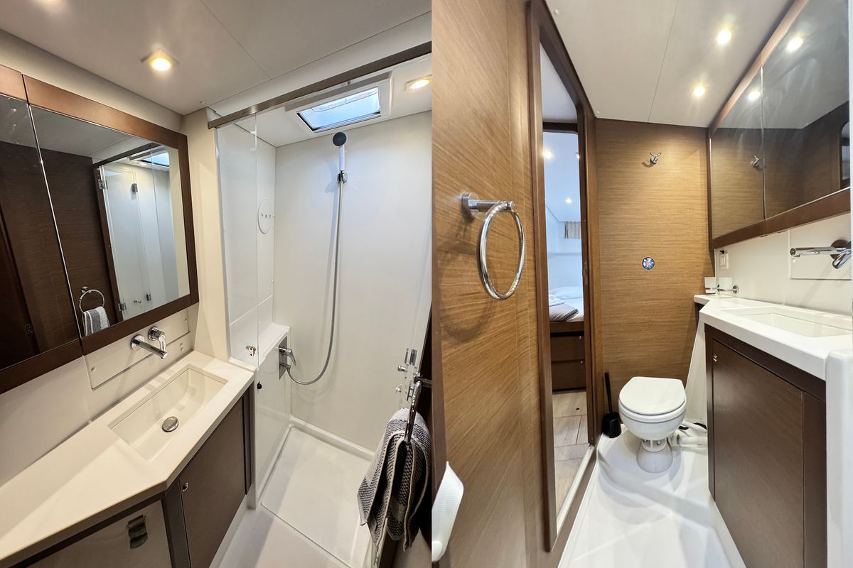 Head on Salty Love, a Lagoon 450 Sport catamaran at Municipal Unit of Lefkada, Greece
