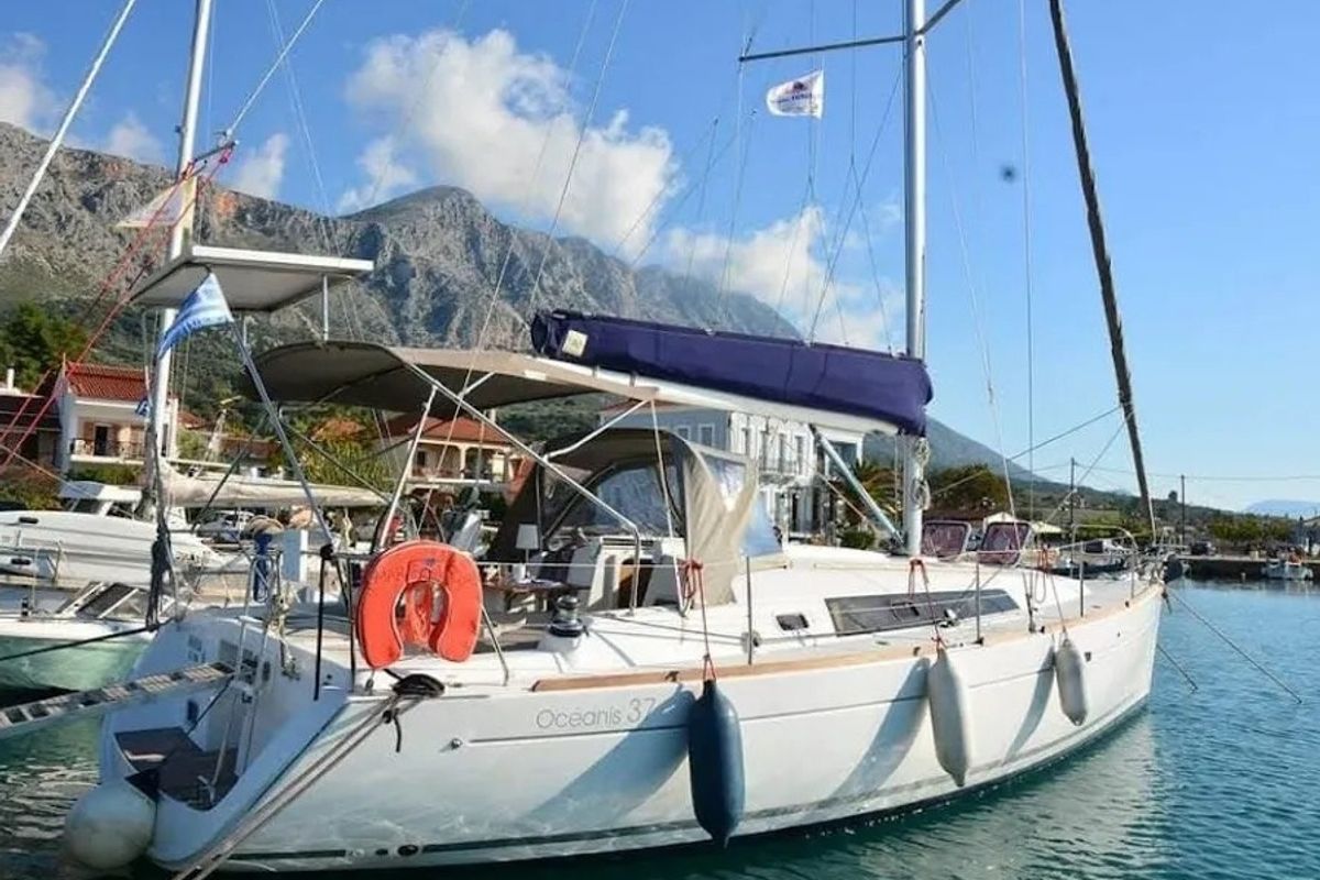 Exterior view of Maria, a Beneteau Oceanis 37 sailboat at Municipal Unit of Palairos, Greece