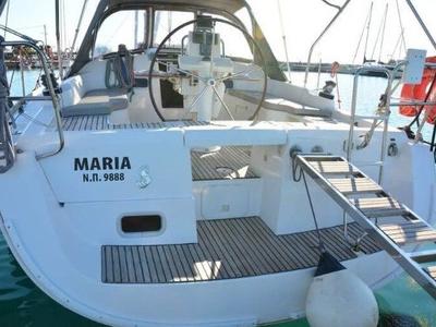 Deck of Maria, a Beneteau Oceanis 37 sailboat at Municipal Unit of Palairos, Greece