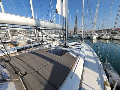 Deck of Infinity, a Hanse Yachts Hanse 460 sailboat at Općina Sukošan, Croatia