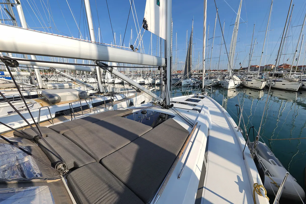 Deck of Infinity, a Hanse Yachts Hanse 460 sailboat at Općina Sukošan, Croatia
