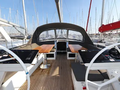 Cockpit of Infinity, a Hanse Yachts Hanse 460 sailboat at Općina Sukošan, Croatia