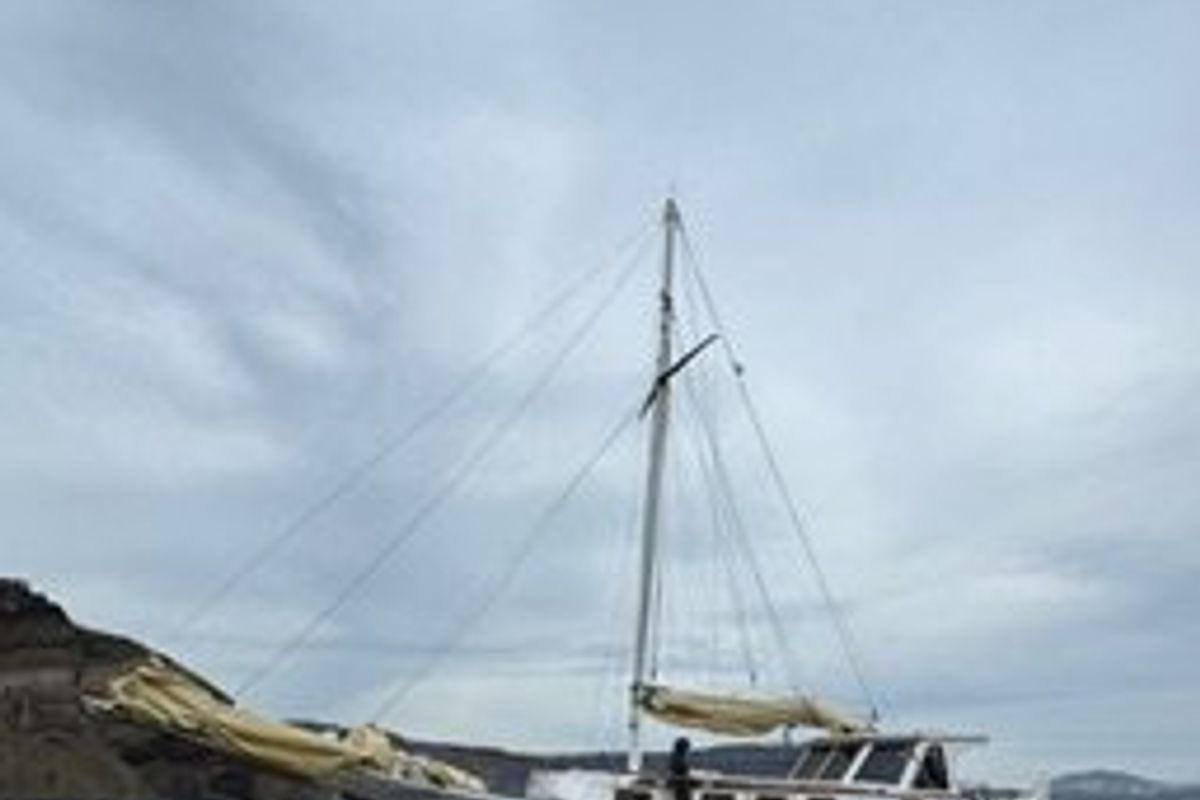 Exterior view of Kymatia, a Custom Made Trehandiri sailboat at Thira Municipal Unit, Greece