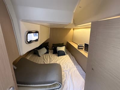 Cabin on Vega, a Beneteau Oceanis 37.1 sailboat at Rosignano Solvay, Italy
