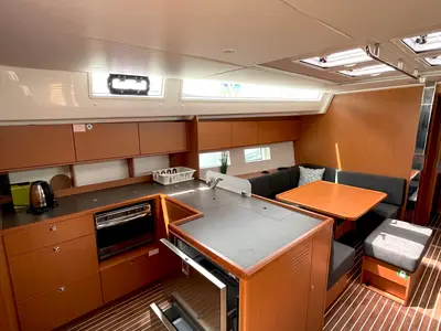 Galley of Hangover, a Bavaria C50 Holiday sailboat at Grad Kaštela, Croatia