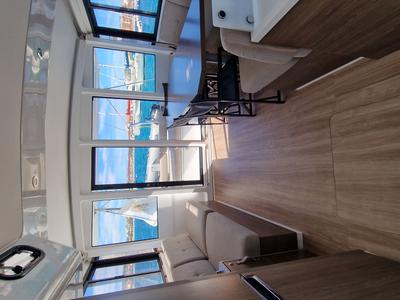 Salon of Fabster19, a Bali 4.2 catamaran at Figari/Golfo Aranci, Italy