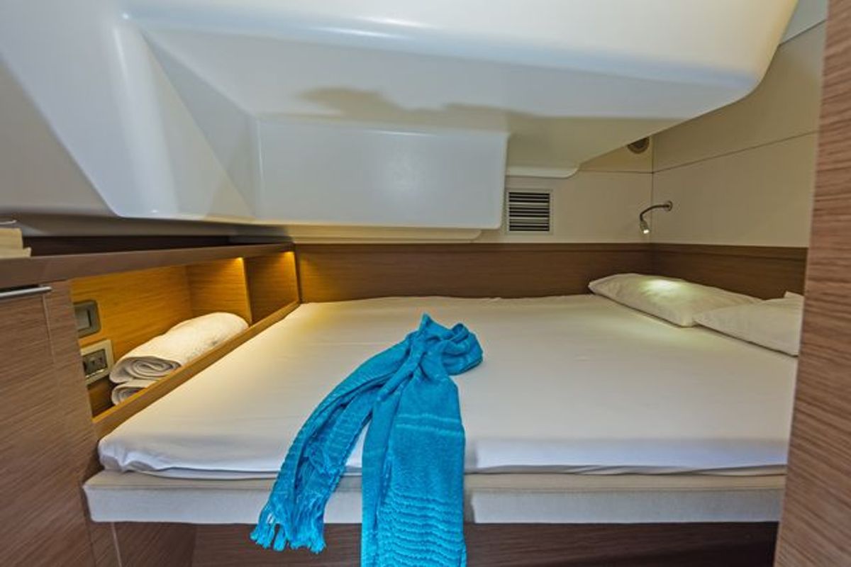 Cabin on K3, a Lagoon 50 catamaran at Kos, Greece
