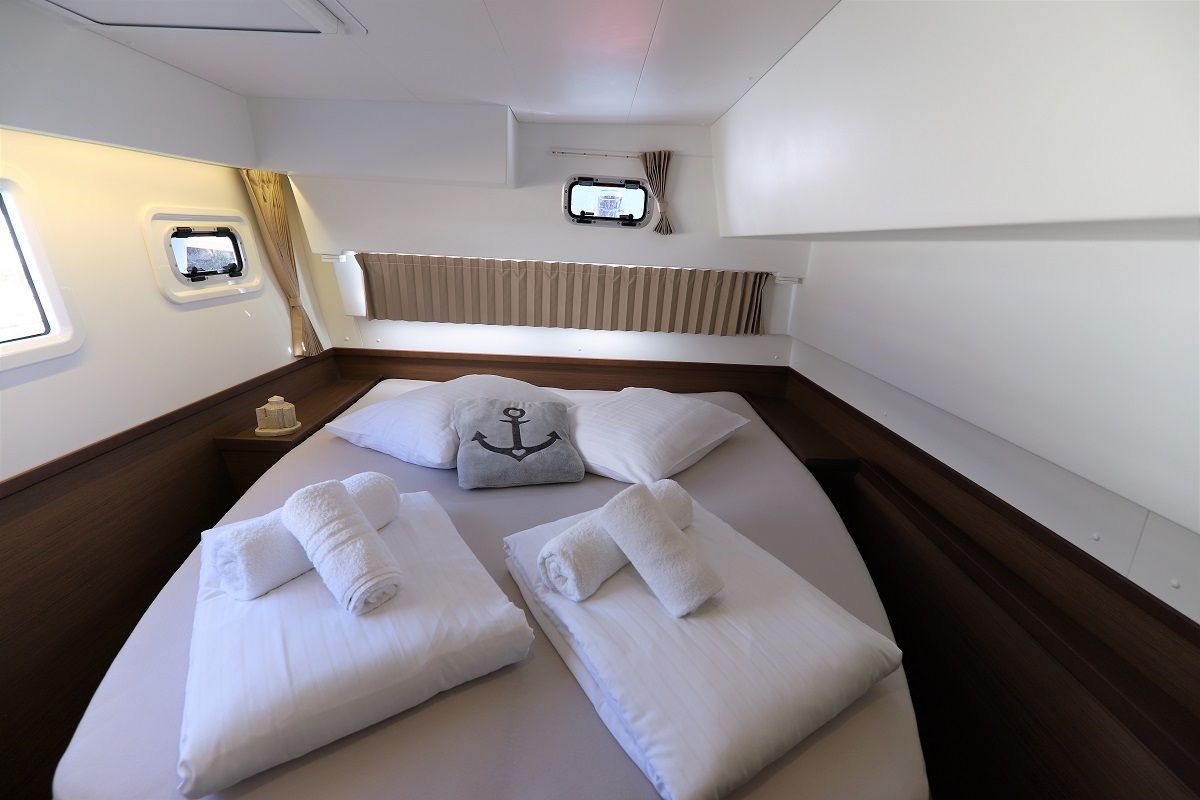 Cabin on Da Vinci, a Lagoon 42 catamaran at Zadar, Croatia
