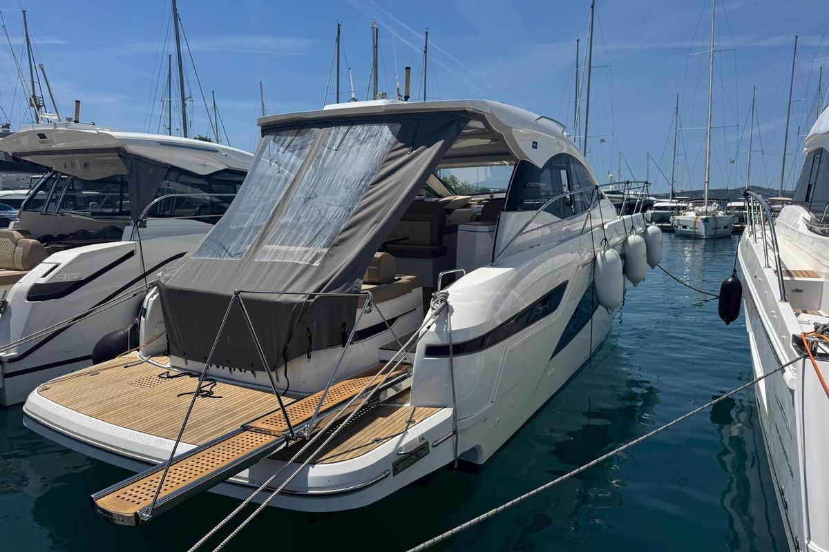 Exterior view of Ivana, a Bavaria SR41 yacht at Grad Trogir, Croatia
