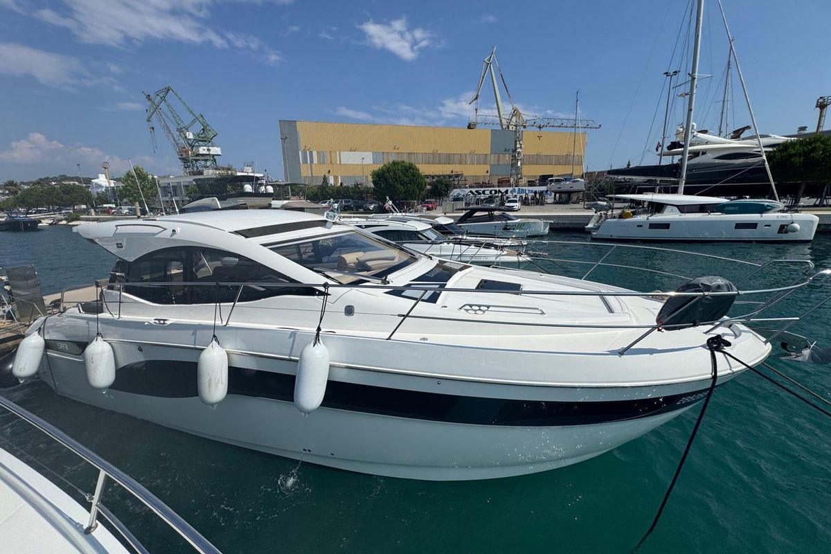 Exterior view of Ivana, a Bavaria SR41 yacht at Grad Trogir, Croatia