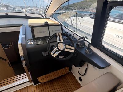 Cockpit of Ivana, a Bavaria SR41 yacht at Grad Trogir, Croatia