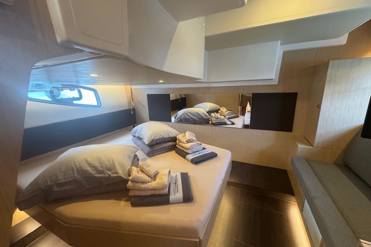 Cabin on Ivana, a Bavaria SR41 yacht at Grad Trogir, Croatia
