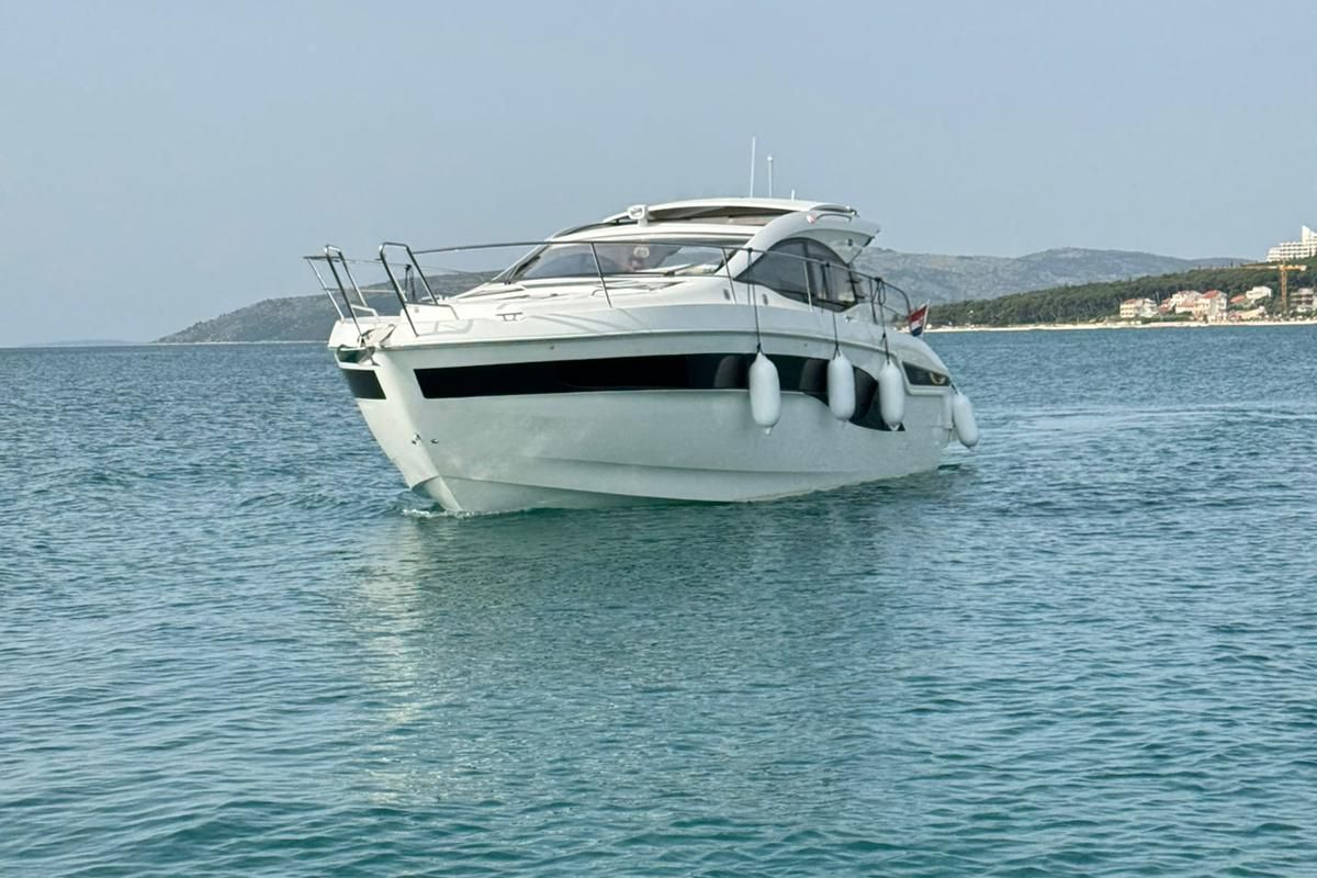 Exterior view of Ivana, a Bavaria SR41 yacht at Grad Trogir, Croatia