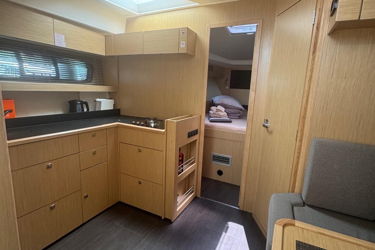 Galley of Ivana, a Bavaria SR41 yacht at Grad Trogir, Croatia