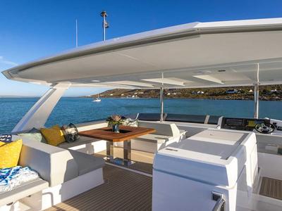 Deck of Moorings 464PC Exclusive, a Leopard 46PC catamaran at Bois D'Orange, Saint Lucia