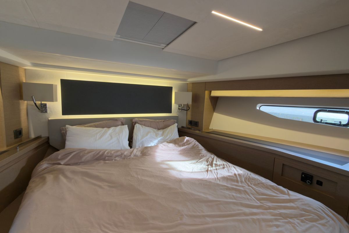 Cabin on Dzianiny.Club 2, a Jeanneau Prestige 590 Flybridge yacht at Općina Sukošan, Croatia