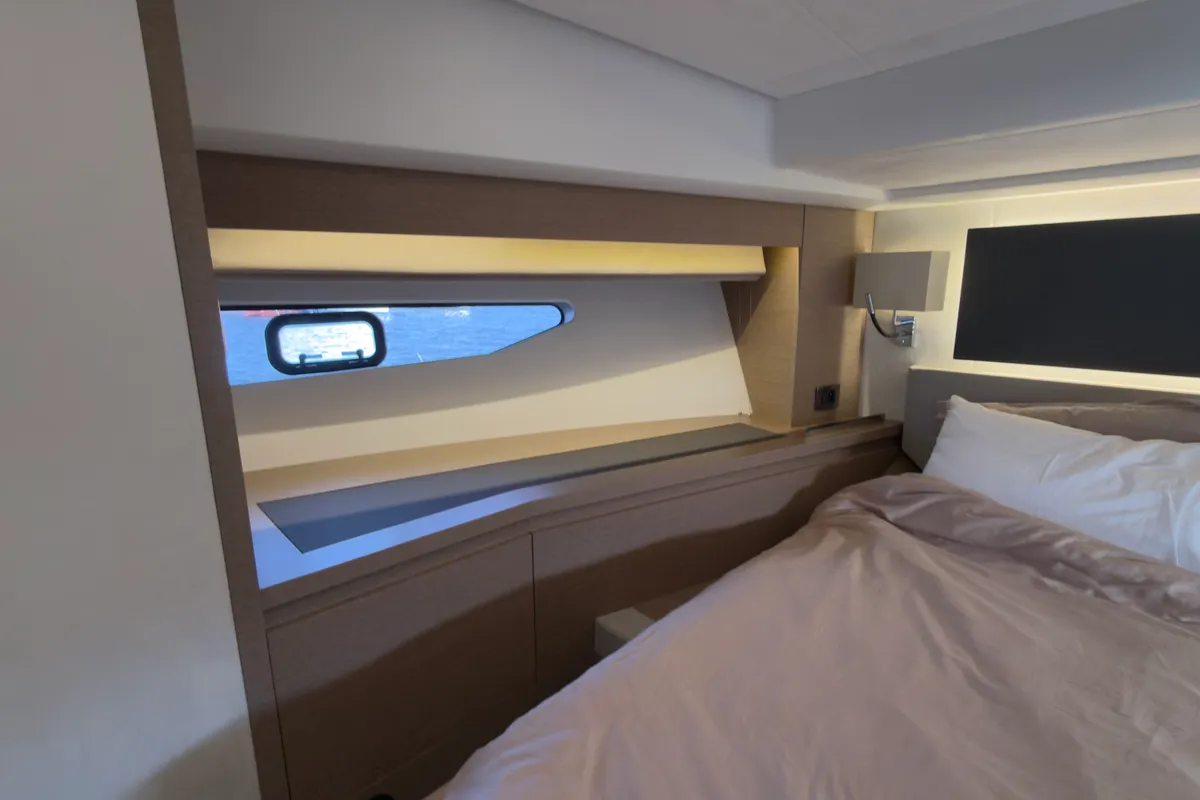 Cabin on Dzianiny.Club 2, a Jeanneau Prestige 590 Flybridge yacht at Općina Sukošan, Croatia