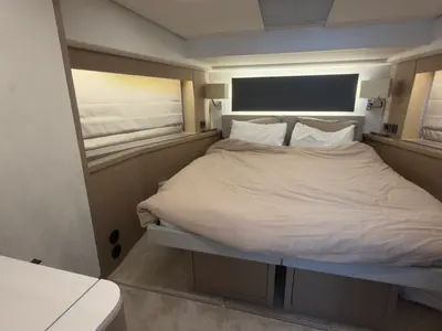 Cabin on Dzianiny.Club 2, a Jeanneau Prestige 590 Flybridge yacht at Općina Sukošan, Croatia