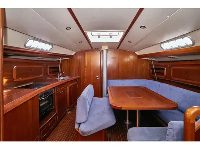 Galley of Blu Bite, a Grand Soleil 43 sailboat at Punta Ala, Italy