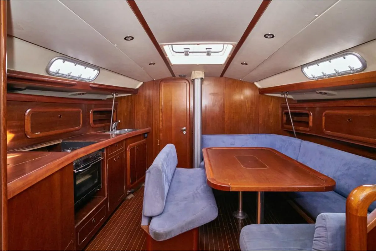 Galley of Blu Bite, a Grand Soleil 43 sailboat at Punta Ala, Italy