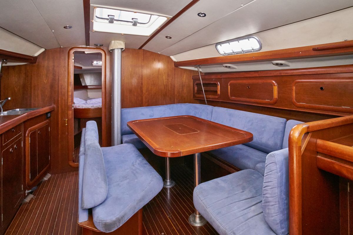 Salon of Blu Bite, a Grand Soleil 43 sailboat at Punta Ala, Italy