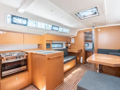 Galley of Harmonia, a Bavaria C42 sailboat at Municipal Unit of Rhodes, Greece