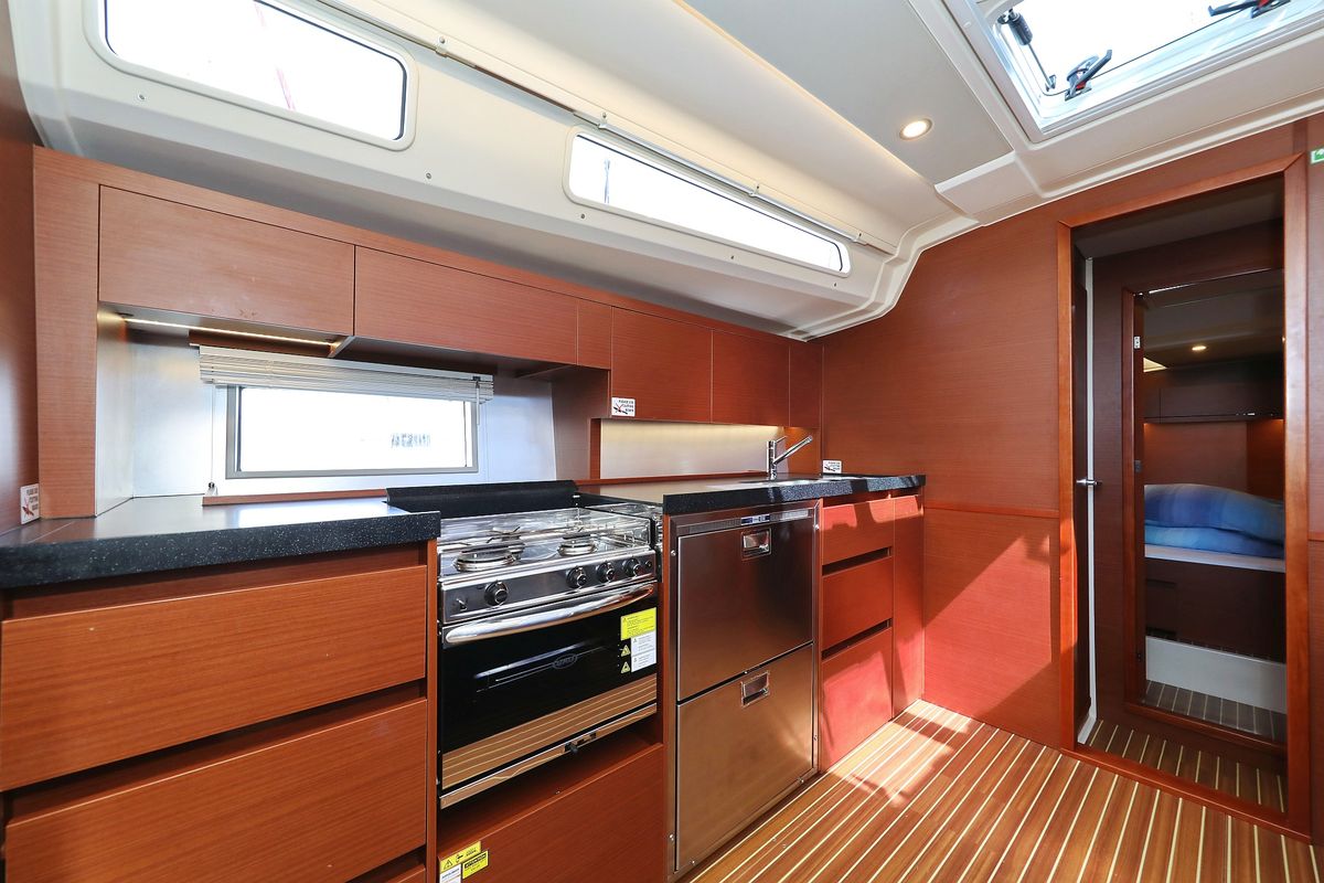 Galley of Supernatural, a Hanse Yachts Hanse 508 sailboat at Grad Biograd na Moru, Croatia