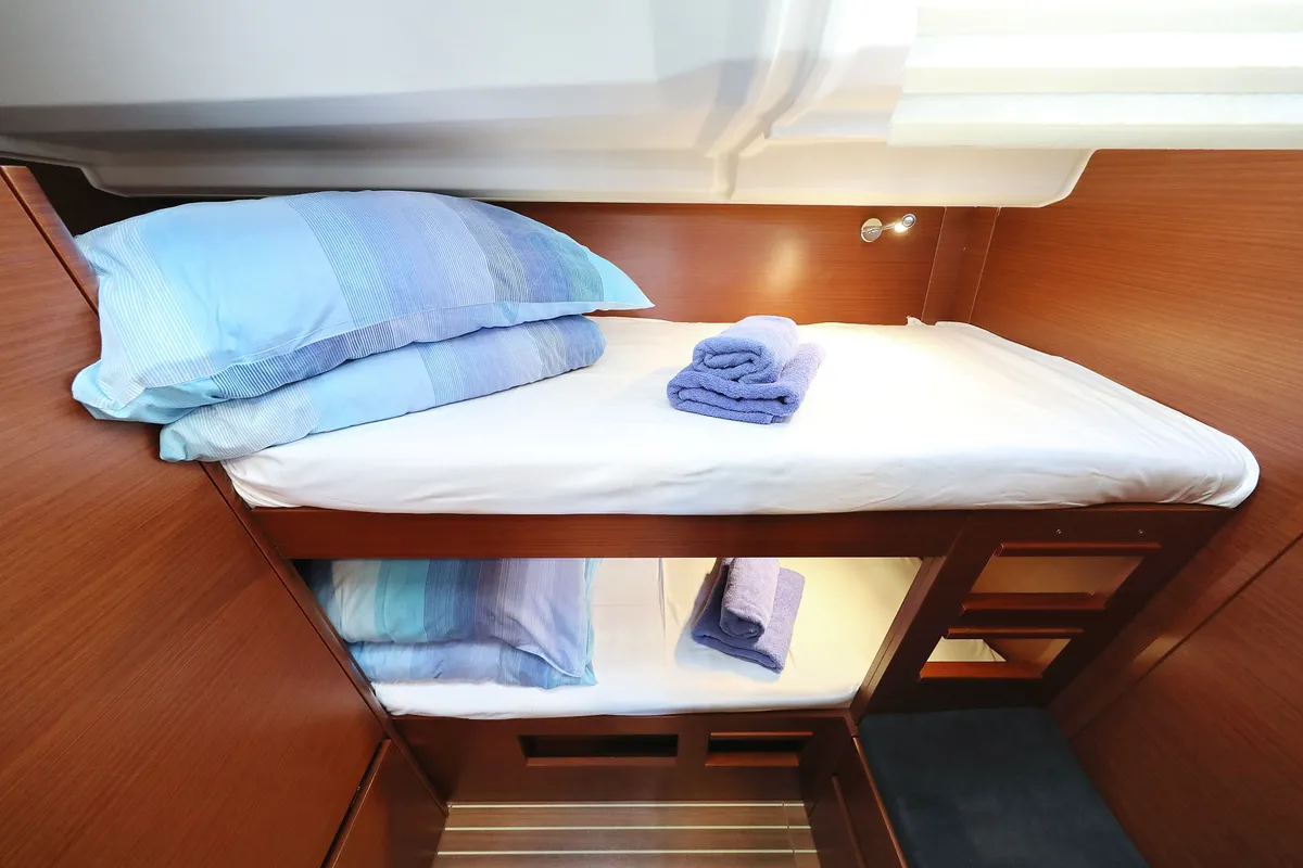Cabin on Supernatural, a Hanse Yachts Hanse 508 sailboat at Grad Biograd na Moru, Croatia