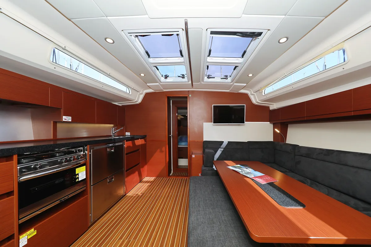 Salon of Supernatural, a Hanse Yachts Hanse 508 sailboat at Grad Biograd na Moru, Croatia